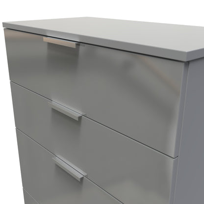 Plymouth Tall Chest of Drawers Grey 4 Drawers 74cm