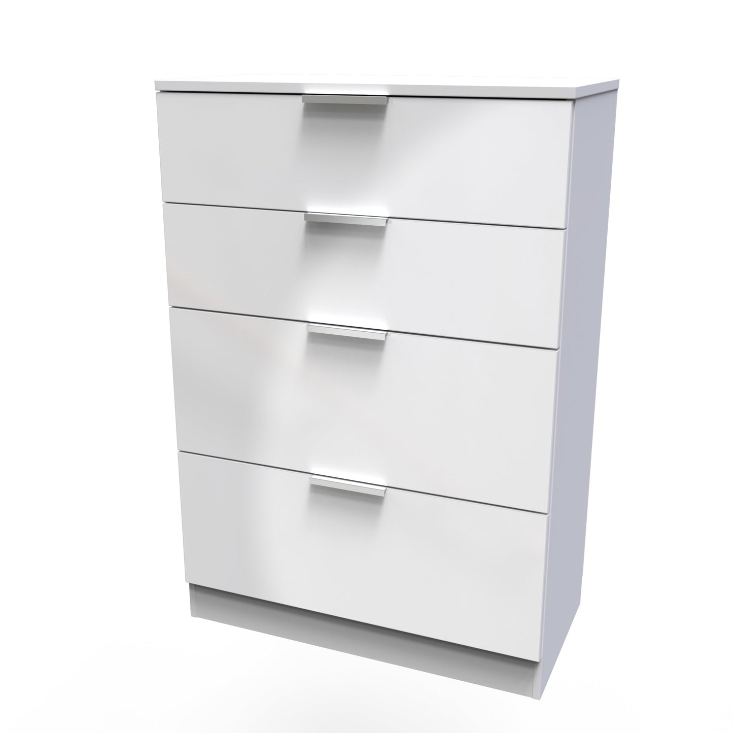 Plymouth Tall Chest of Drawers White 4 Drawers 74cm