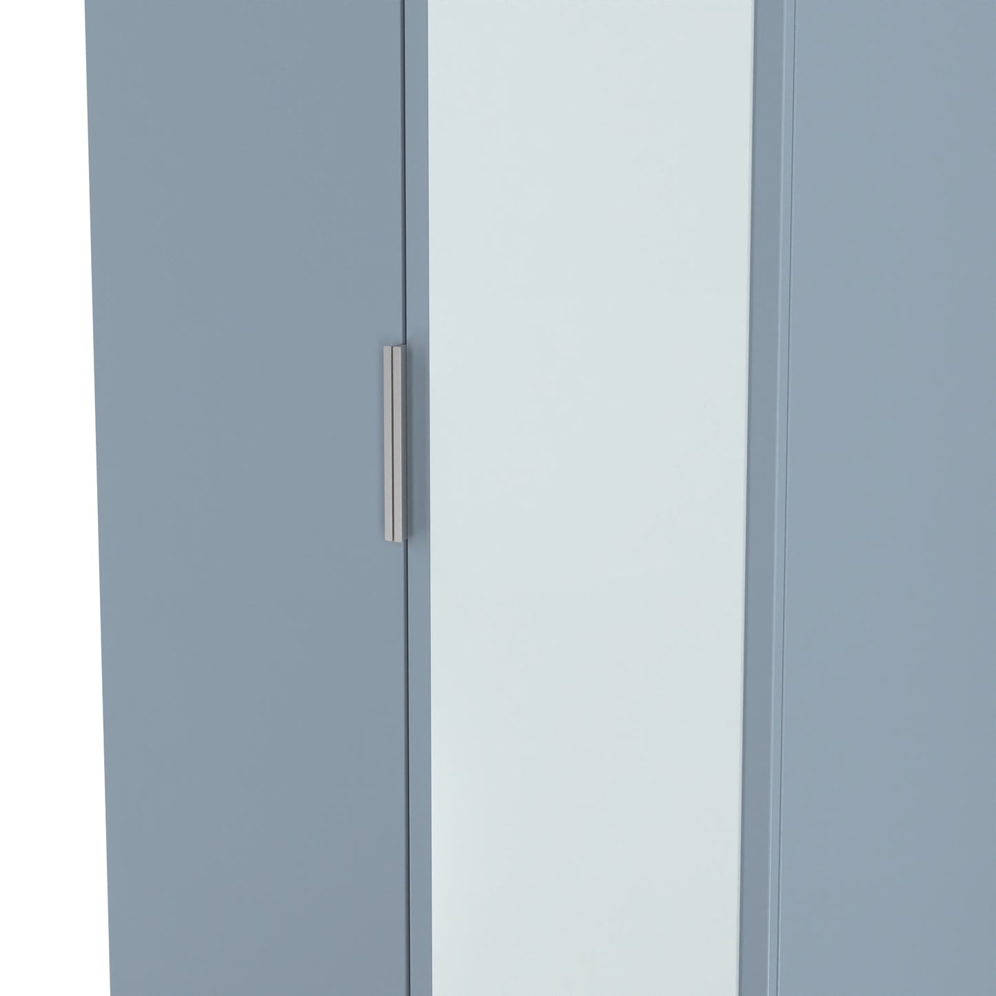 Plymouth Tall Mirror Wardrobe Light Blue 2 Doors 1 Shelf 74cm