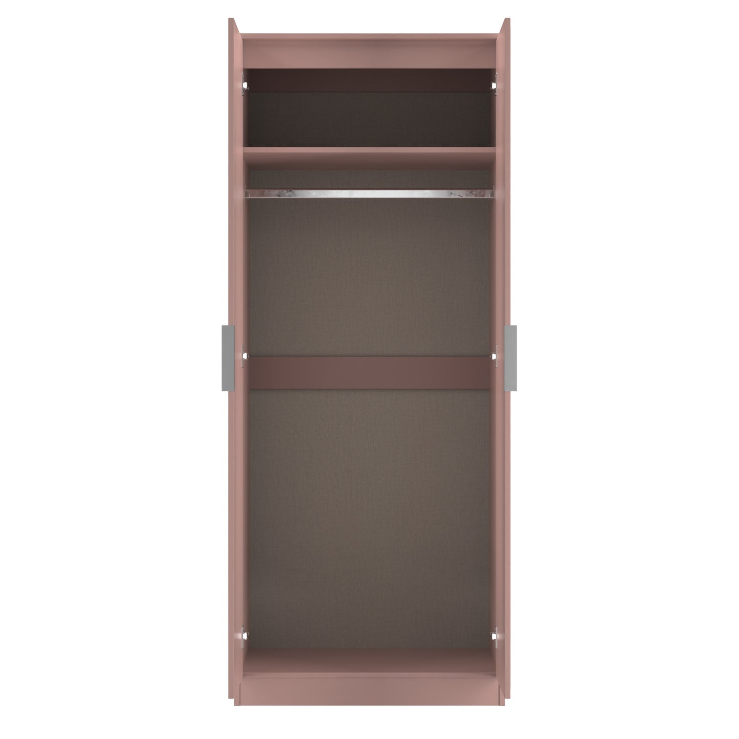 Plymouth Tall Mirror Wardrobe Pink 2 Doors 1 Shelf 74cm