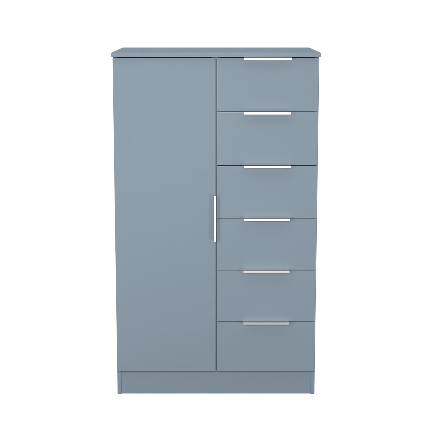 Plymouth Tall Wardrobe Light Blue 1 Door 1 Shelf 5 Drawers 74cm