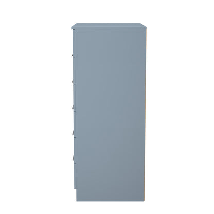 Plymouth Tall Wardrobe Light Blue 1 Door 1 Shelf 5 Drawers 74cm