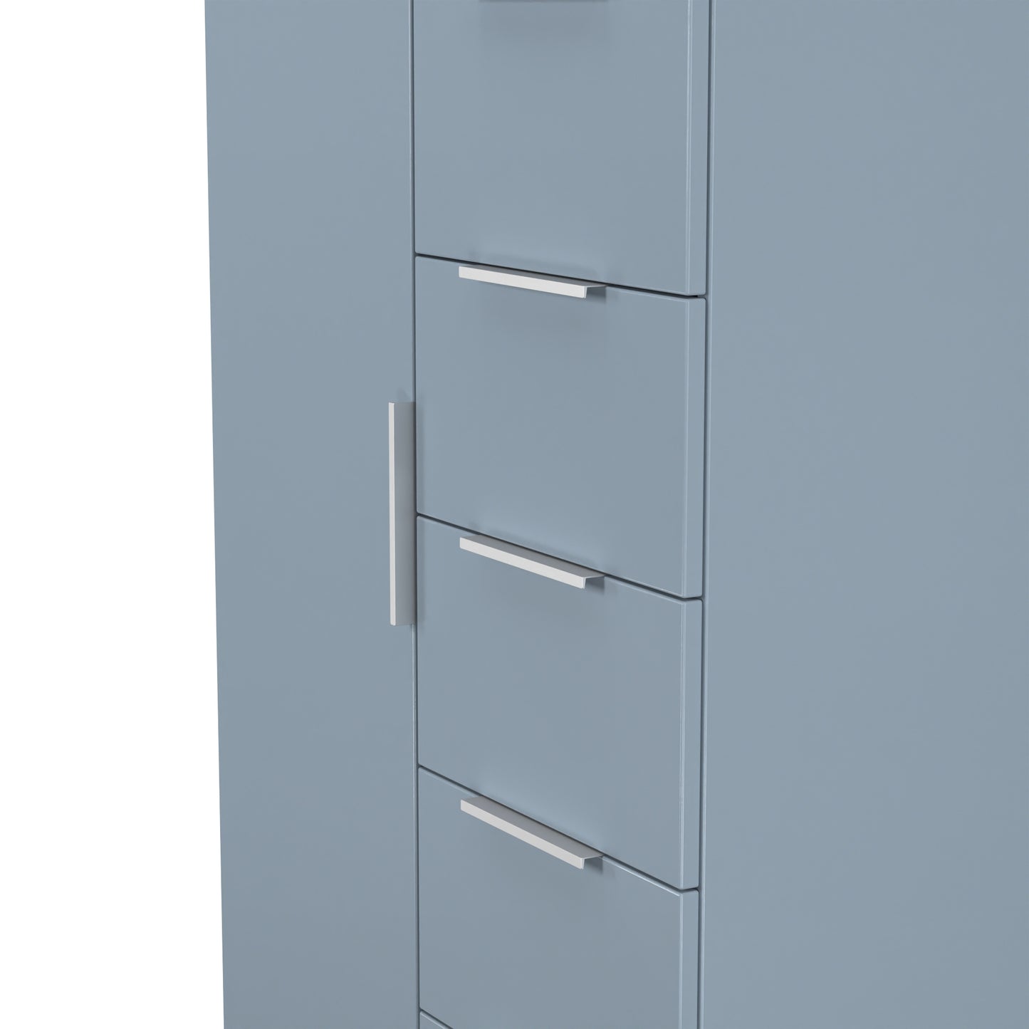 Plymouth Tall Wardrobe Light Blue 1 Door 1 Shelf 5 Drawers 74cm