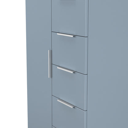 Plymouth Tall Wardrobe Light Blue 1 Door 1 Shelf 5 Drawers 74cm