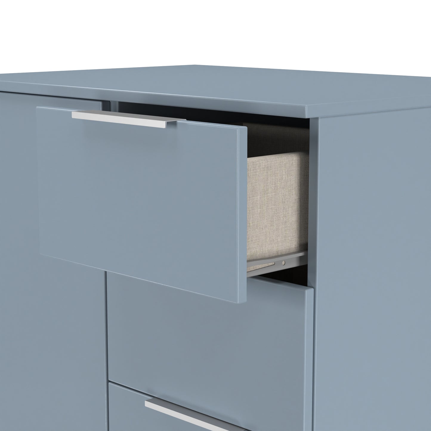 Plymouth Tall Wardrobe Light Blue 1 Door 1 Shelf 5 Drawers 74cm