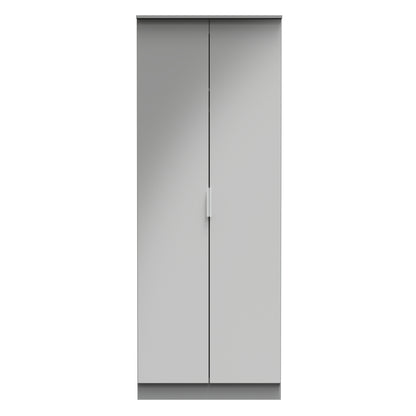 Plymouth Tall Wardrobe Grey 2 Doors 1 Shelf 74cm