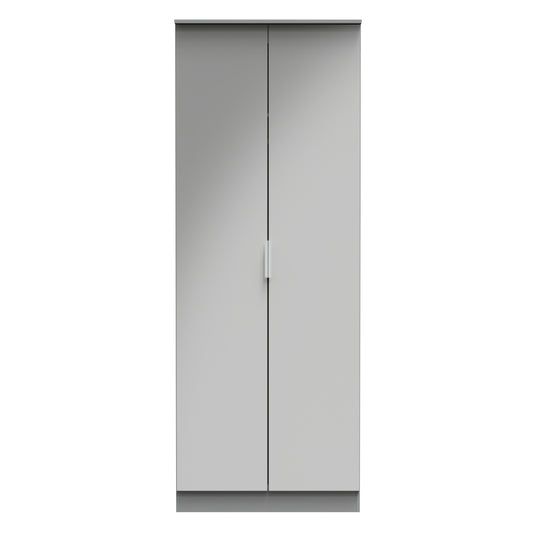 Plymouth Tall Wardrobe Grey 2 Doors 1 Shelf 74cm