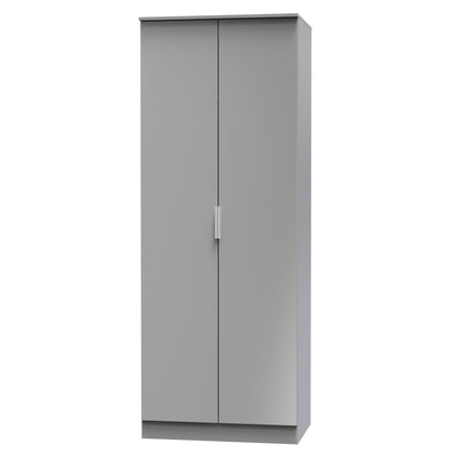 Plymouth Tall Wardrobe Grey 2 Doors 1 Shelf 74cm