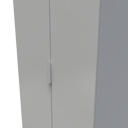 Plymouth Tall Wardrobe Grey 2 Doors 1 Shelf 74cm