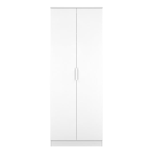 Plymouth Tall Wardrobe White 2 Doors 1 Shelf 74cm
