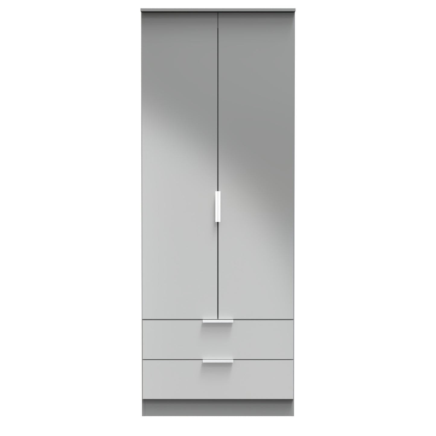 Plymouth Tall Wardrobe Grey 2 Doors 2 Drawers 74cm