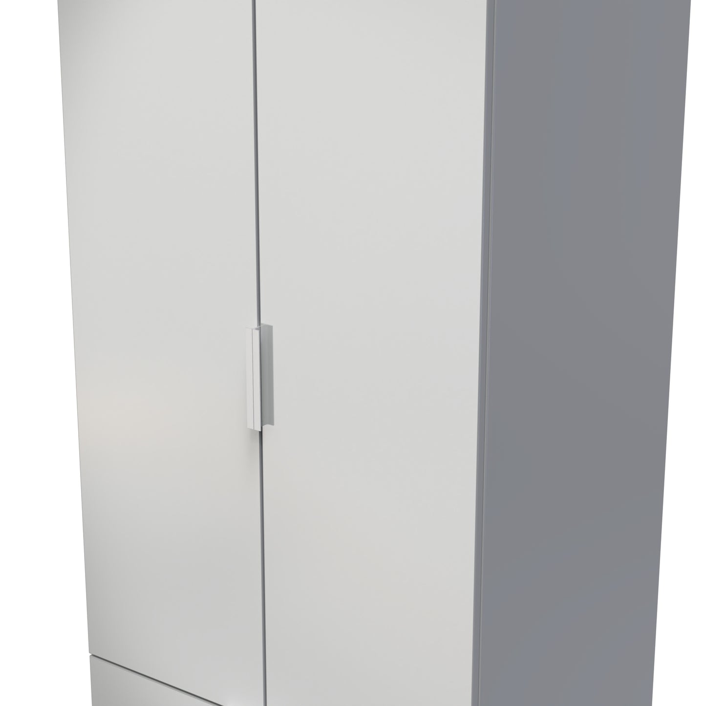 Plymouth Tall Wardrobe Grey 2 Doors 2 Drawers 74cm