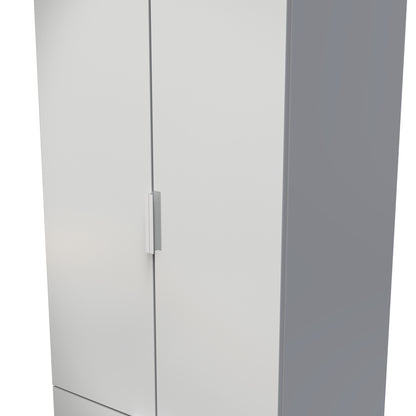 Plymouth Tall Wardrobe Grey 2 Doors 2 Drawers 74cm