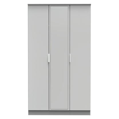 Plymouth Tall Mirror Wardrobe Grey 1 Shelf 111cm