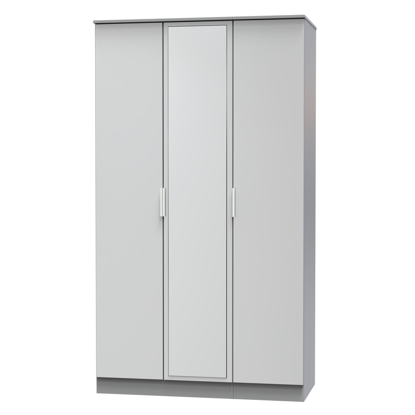 Plymouth Tall Mirror Wardrobe Grey 1 Shelf 111cm