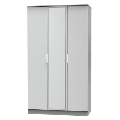Plymouth Tall Mirror Wardrobe Grey 1 Shelf 111cm