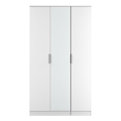 Plymouth Tall Mirror Wardrobe White 1 Shelf 111cm