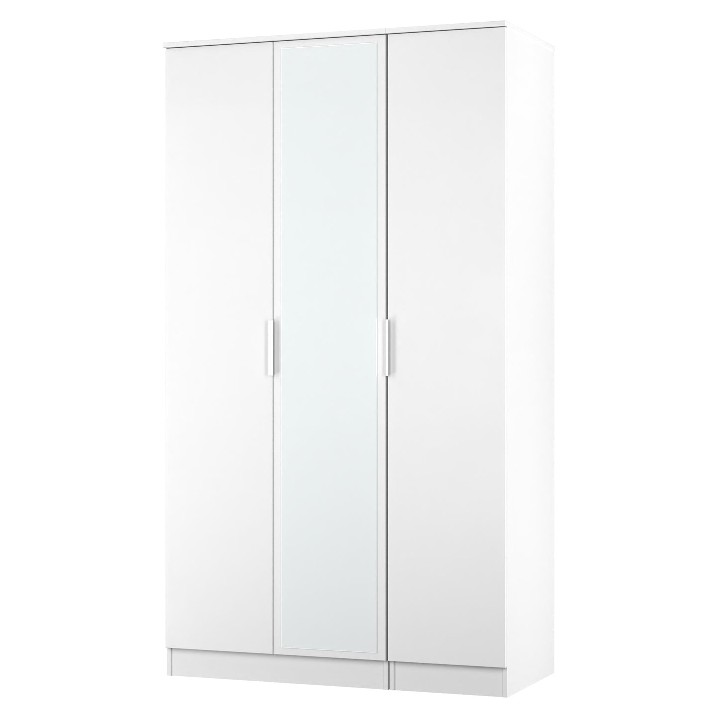 Plymouth Tall Mirror Wardrobe White 1 Shelf 111cm