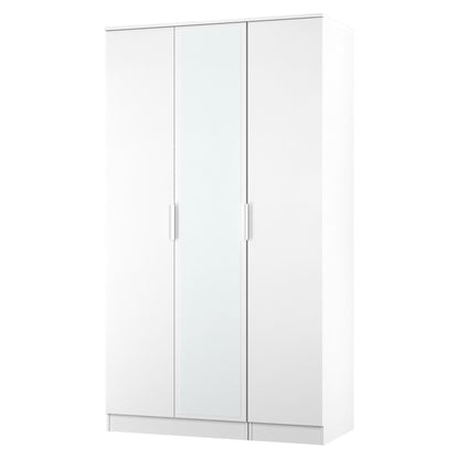 Plymouth Tall Mirror Wardrobe White 1 Shelf 111cm