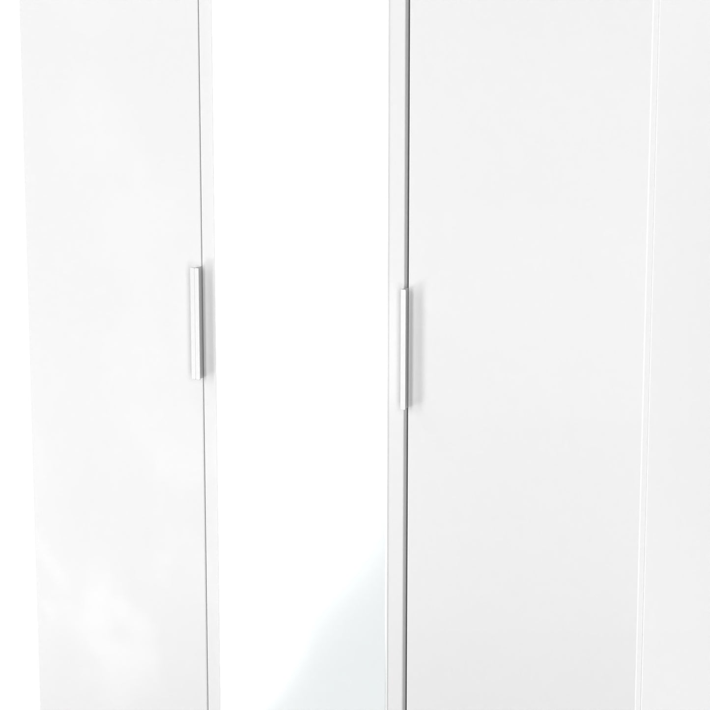Plymouth Tall Mirror Wardrobe White 1 Shelf 111cm