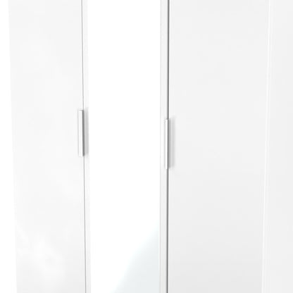 Plymouth Tall Mirror Wardrobe White 1 Shelf 111cm