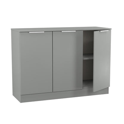 Plymouth Large Sideboard Grey 3 Doors 1 Shelf 110cm