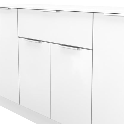 Plymouth Large Sideboard White 4 Doors 2 Shelves 1 Drawer 144cm