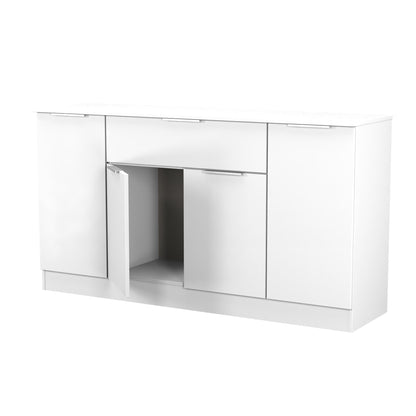 Plymouth Large Sideboard White 4 Doors 2 Shelves 1 Drawer 144cm