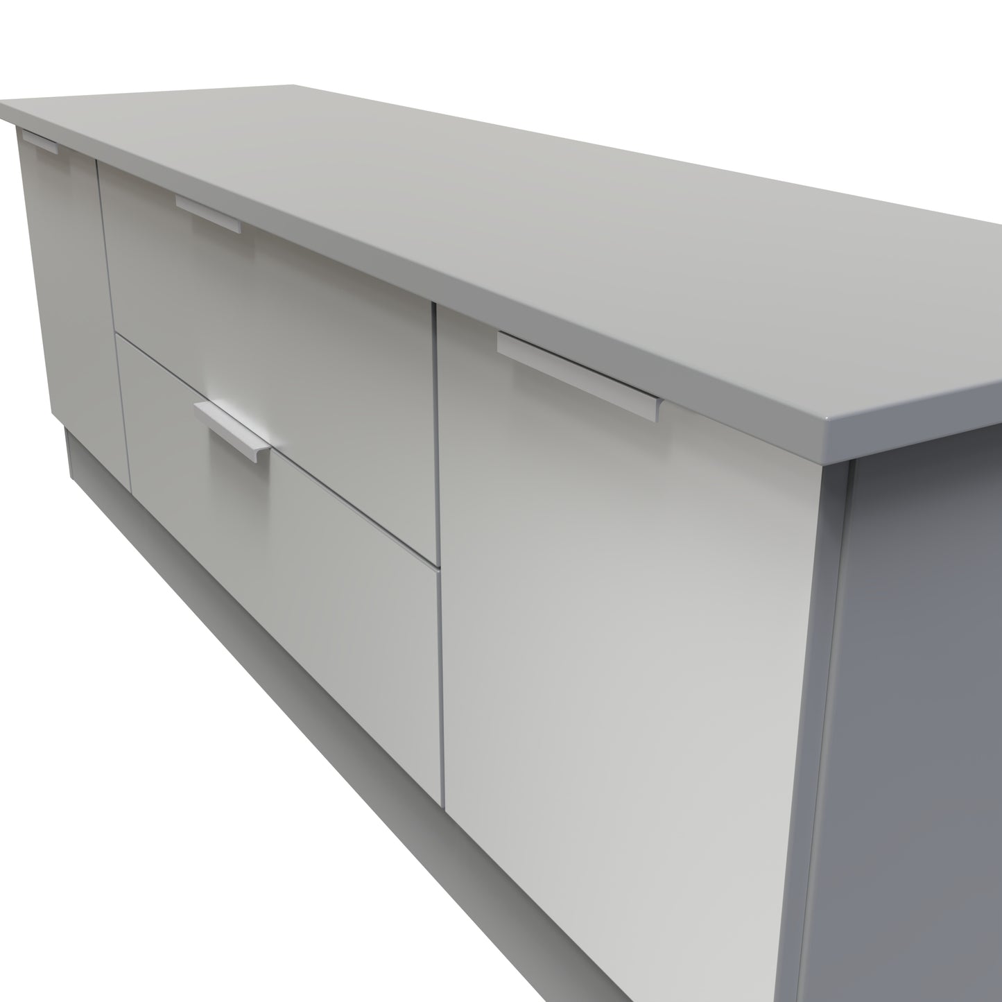 Plymouth TV Unit Grey 2 Drawers 2 Doors 144cm