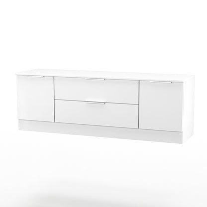 Plymouth TV Unit White 2 Drawers 2 Doors 144cm