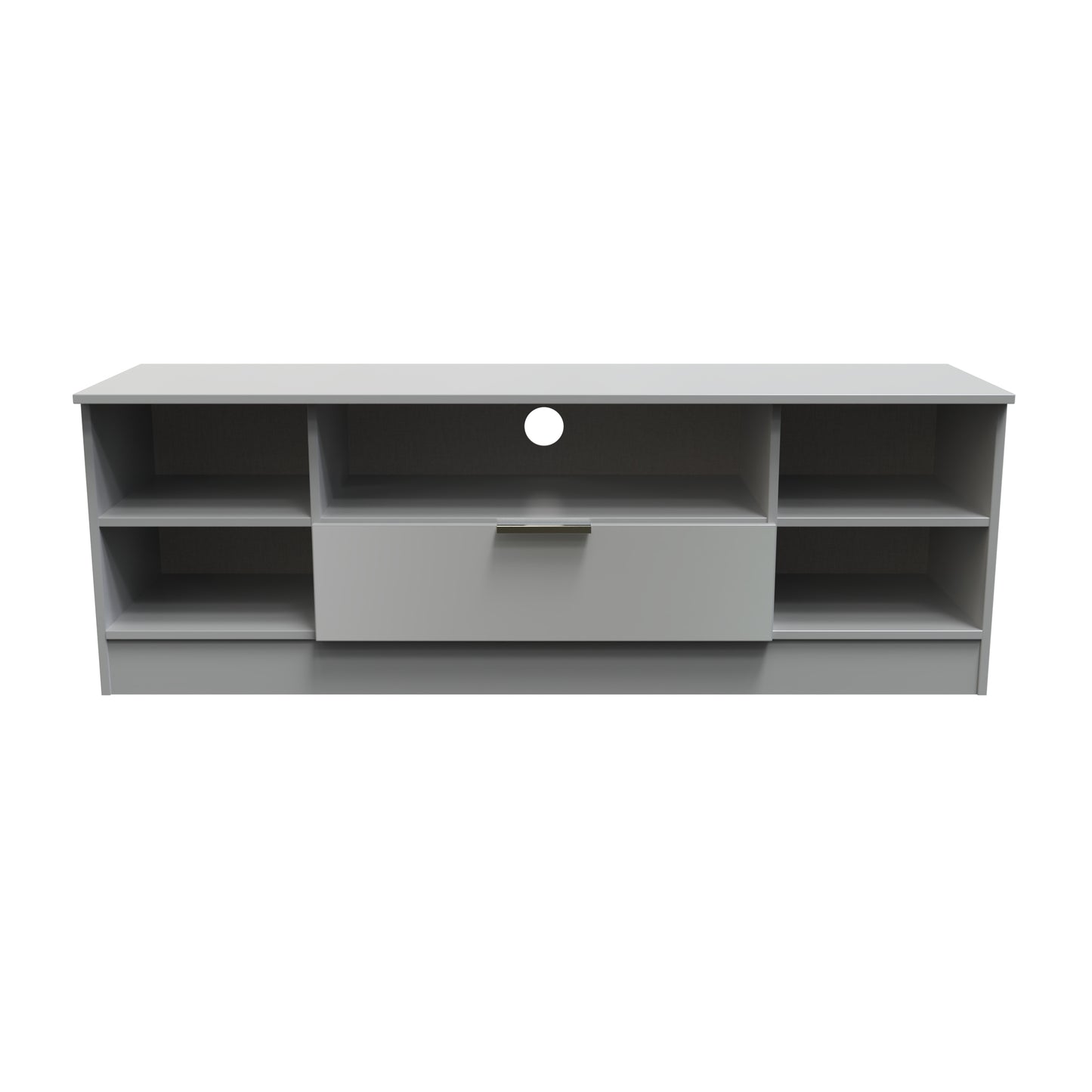 Plymouth TV Unit Grey 5 Shelves 1 Drawer 144cm