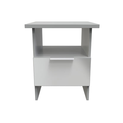 Plymouth Side Table Grey 1 Shelf 1 Drawer 44cm
