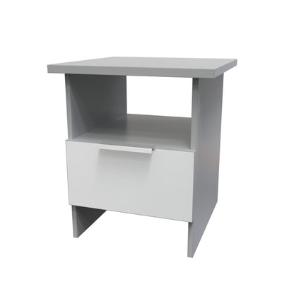 Plymouth Side Table Grey 1 Shelf 1 Drawer 44cm