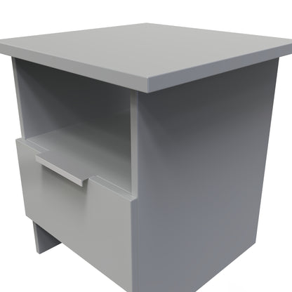 Plymouth Side Table Grey 1 Shelf 1 Drawer 44cm
