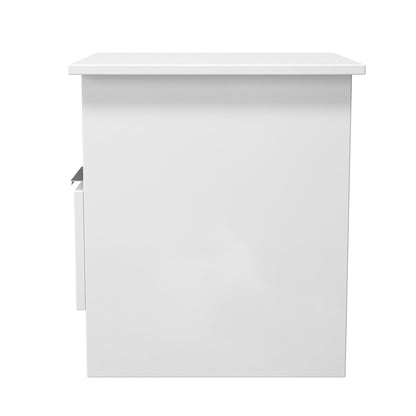Plymouth Side Table White 1 Shelf 1 Drawer 44cm