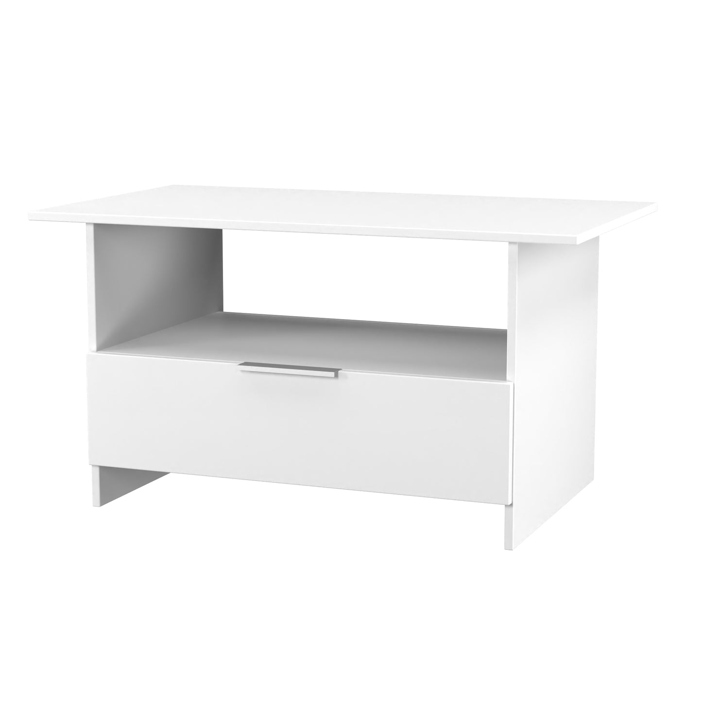 Plymouth Coffee Table White 1 Shelf 1 Drawer 93cm