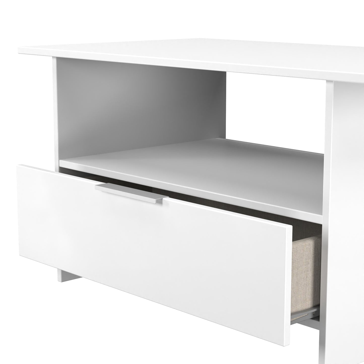 Plymouth Coffee Table White 1 Shelf 1 Drawer 93cm