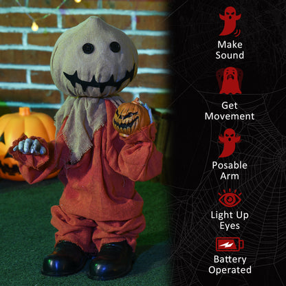 Animated Scarecrow Halloween Decoration - 77cm