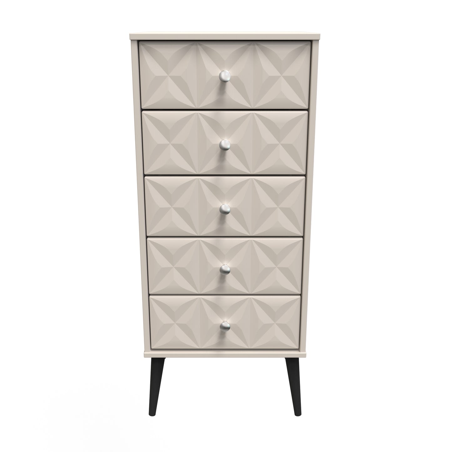 Pixel Tall Tallboy Off-white 5 Drawers 45cm