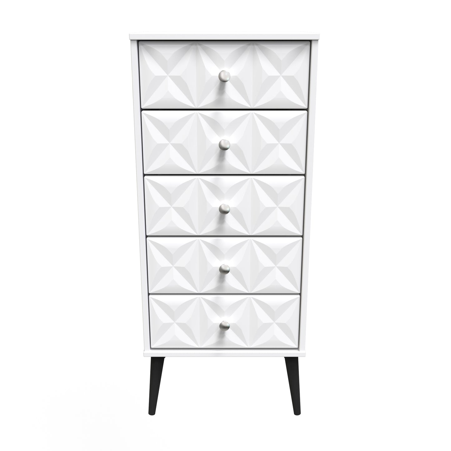 Pixel Tall Tallboy White 5 Drawers 45cm