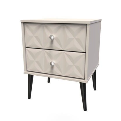 Pixel Bedside Table Off-white 2 Drawers 45cm