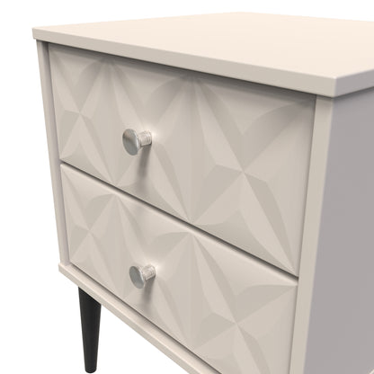 Pixel Bedside Table Off-white 2 Drawers 45cm