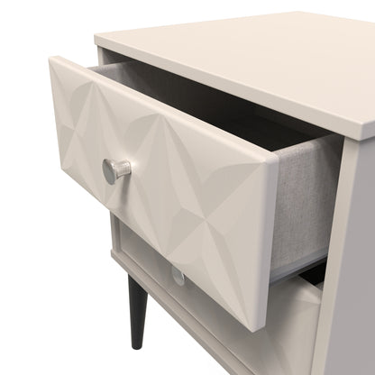 Pixel Bedside Table Off-white 2 Drawers 45cm