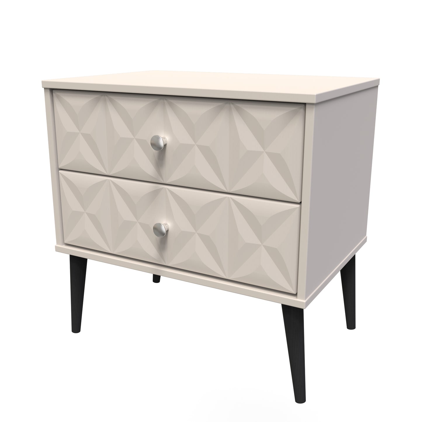 Pixel Side Table Off-white 2 Drawers 58cm