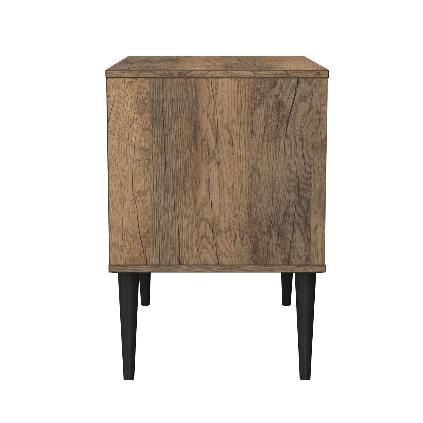 Pixel Side Table White & Vintage Oak 2 Drawers 58cm