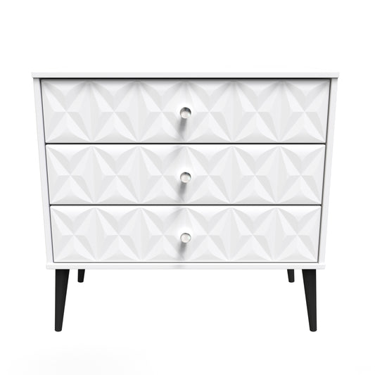 Pixel Chest of Drawers White 3 Drawers 77cm