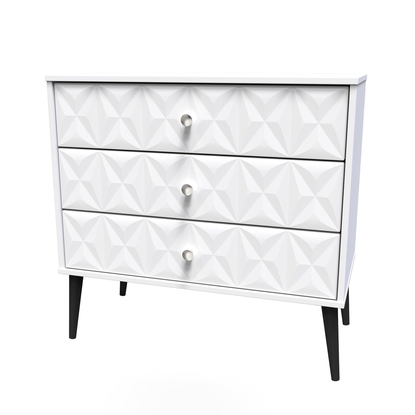 Pixel Chest of Drawers White 3 Drawers 77cm