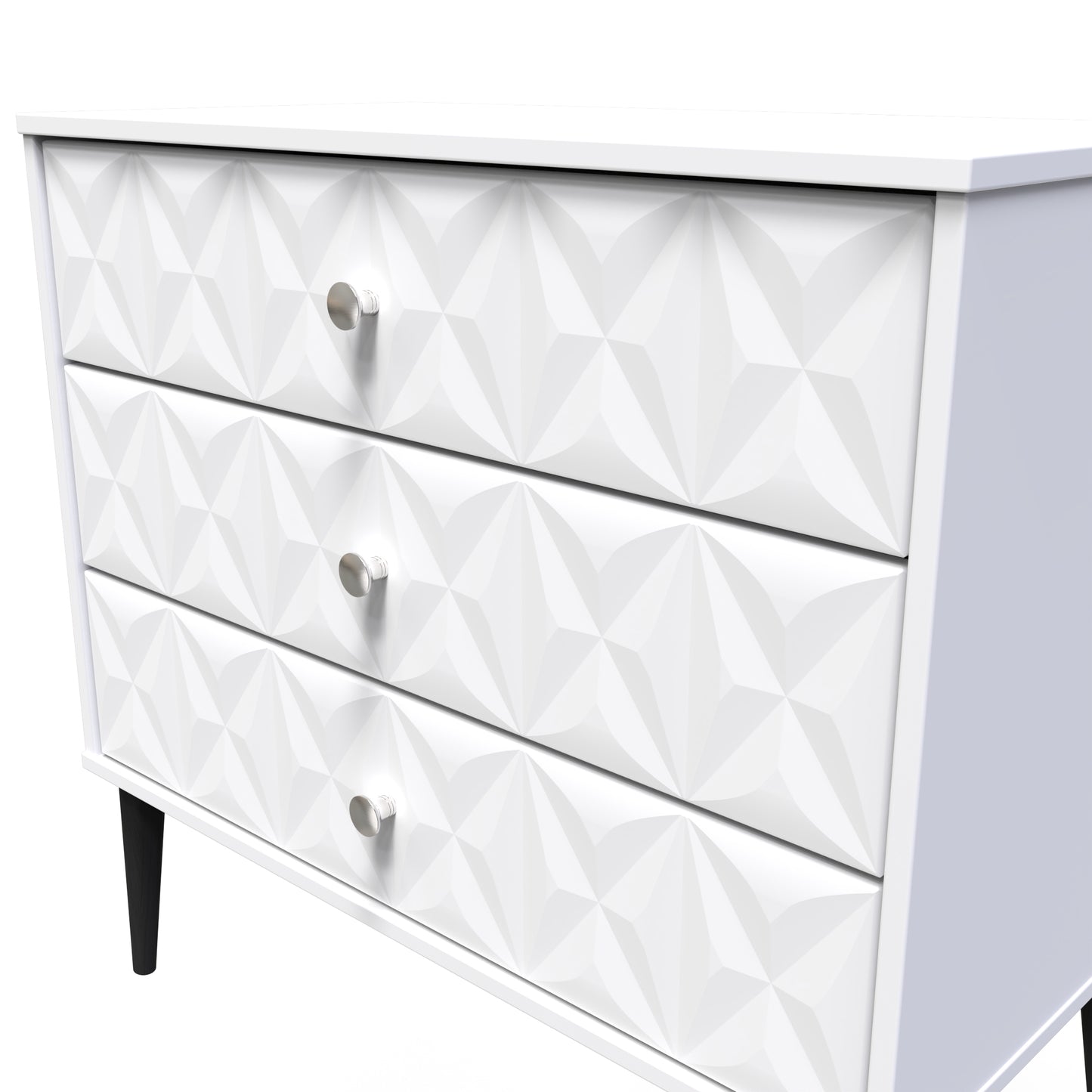 Pixel Chest of Drawers White 3 Drawers 77cm
