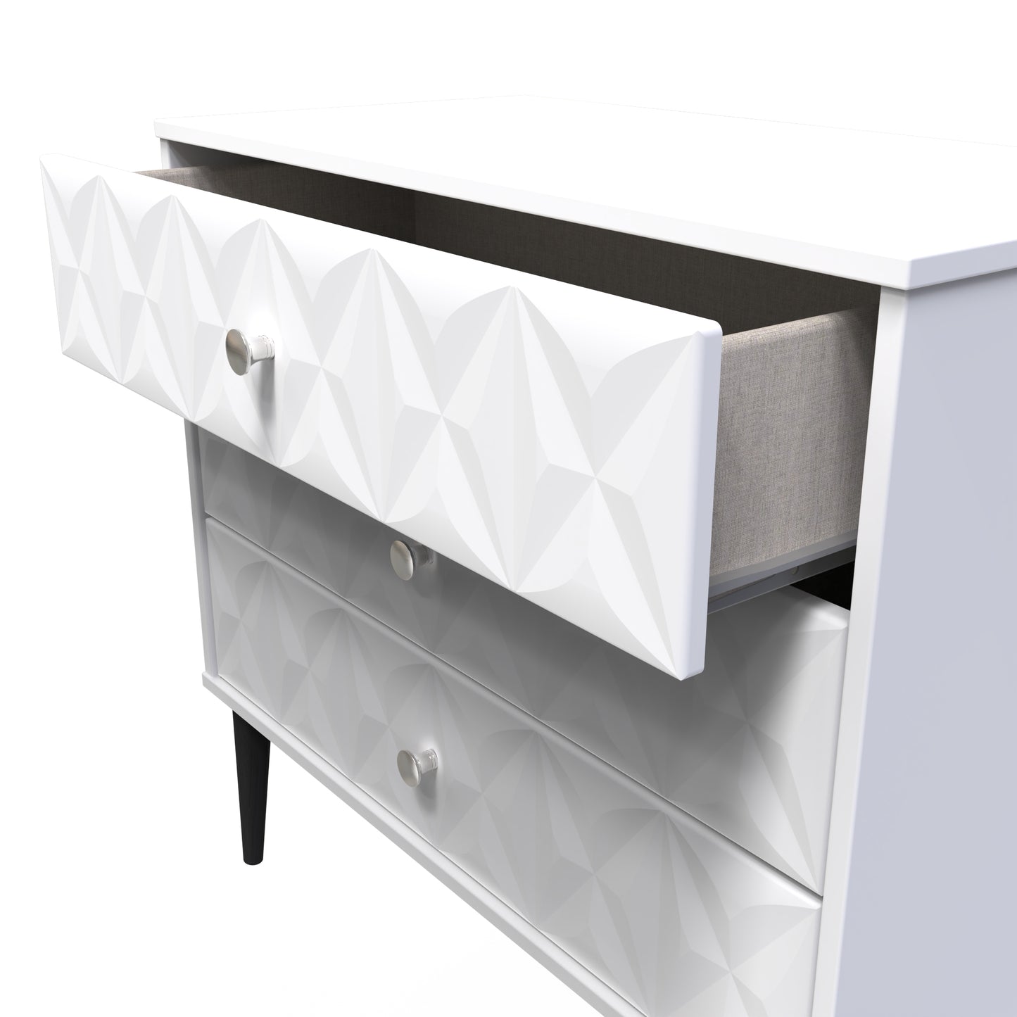 Pixel Chest of Drawers White 3 Drawers 77cm