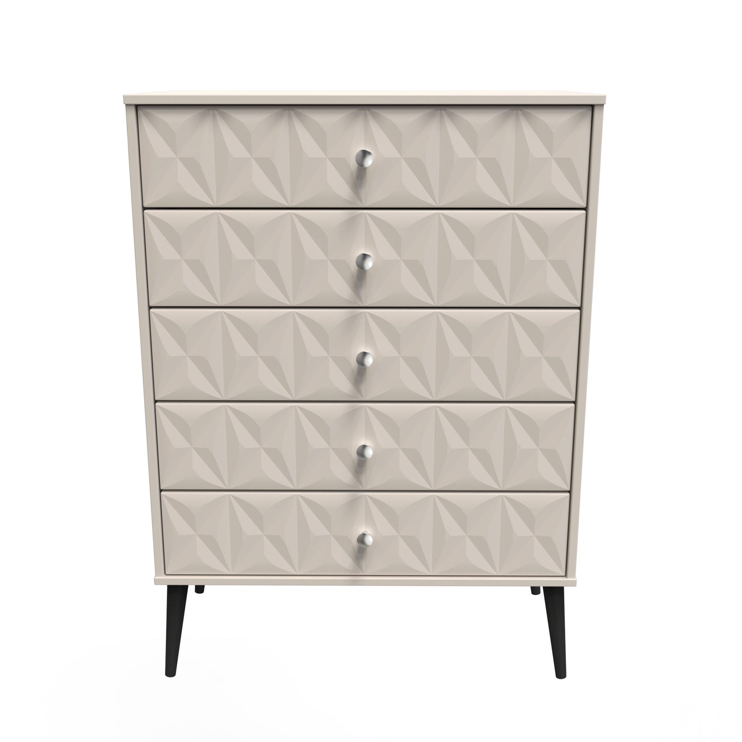 Pixel Tall Chest of Drawers Off-white 5 Drawers 77cm